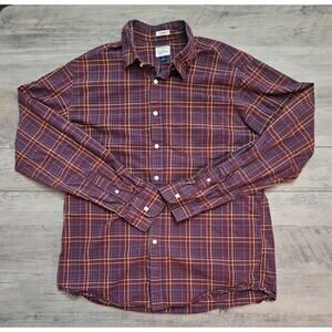 J.CREW Long Sleeved Casual Plaid Flannel Button Up Shirt Men's Large Classic Fit